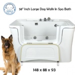 58 Inch Multi-functional Large Dog Spa Bath Walk In